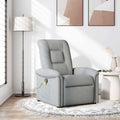 Poltrona reclinabile Brokky, Grigio chiaro, tessuto, massaggiante, ergonomica, per soggiorno