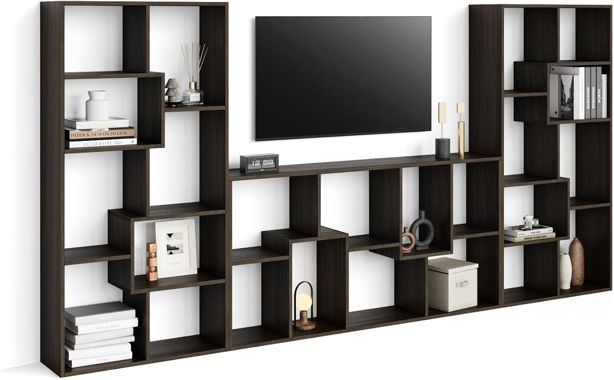 Mobili Fiver Mobile TV, Noce, 321 cm, per soggiorno
