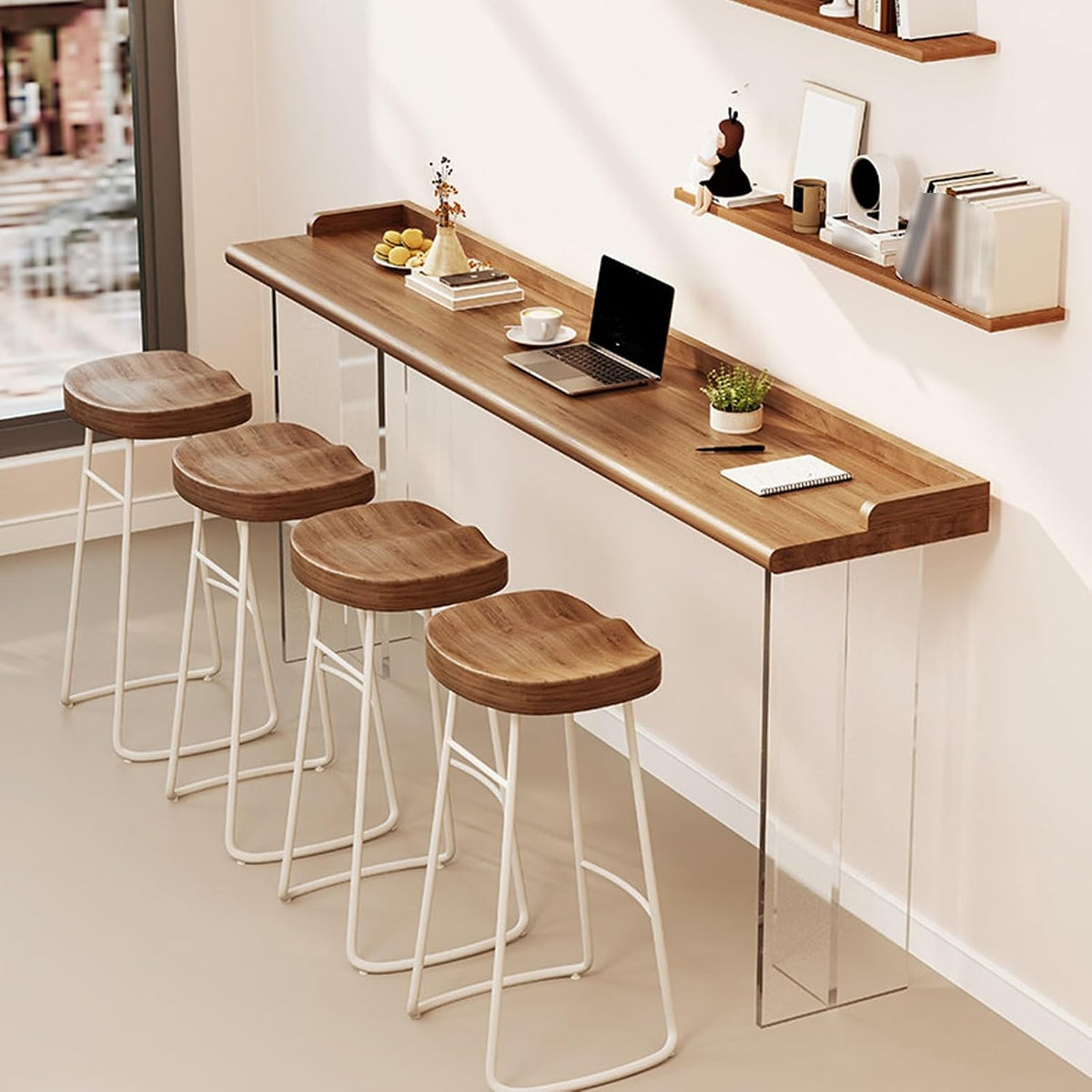 Tavolo da bar YITAYMLI, 140 × 45 × 105 cm, legno massello, per sala da pranzo e cucina