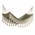 Amaca in Cotone con Frange in Macramè Verde