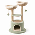 Tiragraffi in sisal e peluche verde per gatti
