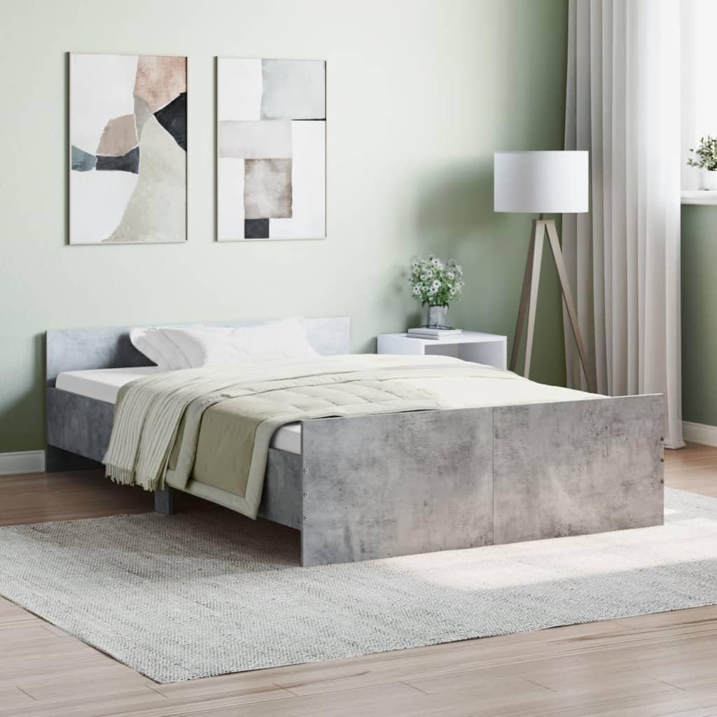 Struttura letto Gecheer, singolo, matrimoniale, una piazza e mezza, 120 × 190 cm, legno, Grigio, per camera da letto