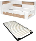 Letto Vente-unique, 90 × 190 cm, Bianco/Naturale, per camera da letto