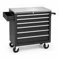 Carrello portautensili in acciaio nero con 7 cassetti
