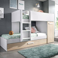 Dmora Letto a castello, Rovere/Bianco, alluminio, per camera da letto