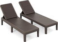 COSTWAY Lettino prendisole, 57 × 188 × 33,5cm, Marrone, rattan, reclinabile, per giardino e terrazzo