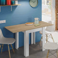Dmora Tavolo pieghevole, 67 × 67 cm, Bianco/Rovere, allungabile, per sala da pranzo e cucina