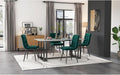 Sedia KnSam, 4 pezzi, Verde scuro, metallo, velluto, per sala da pranzo e cucina
