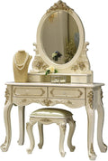 Toeletta, 4 cassetti, 86 × 51 × 160cm, Bianco, per camera da letto