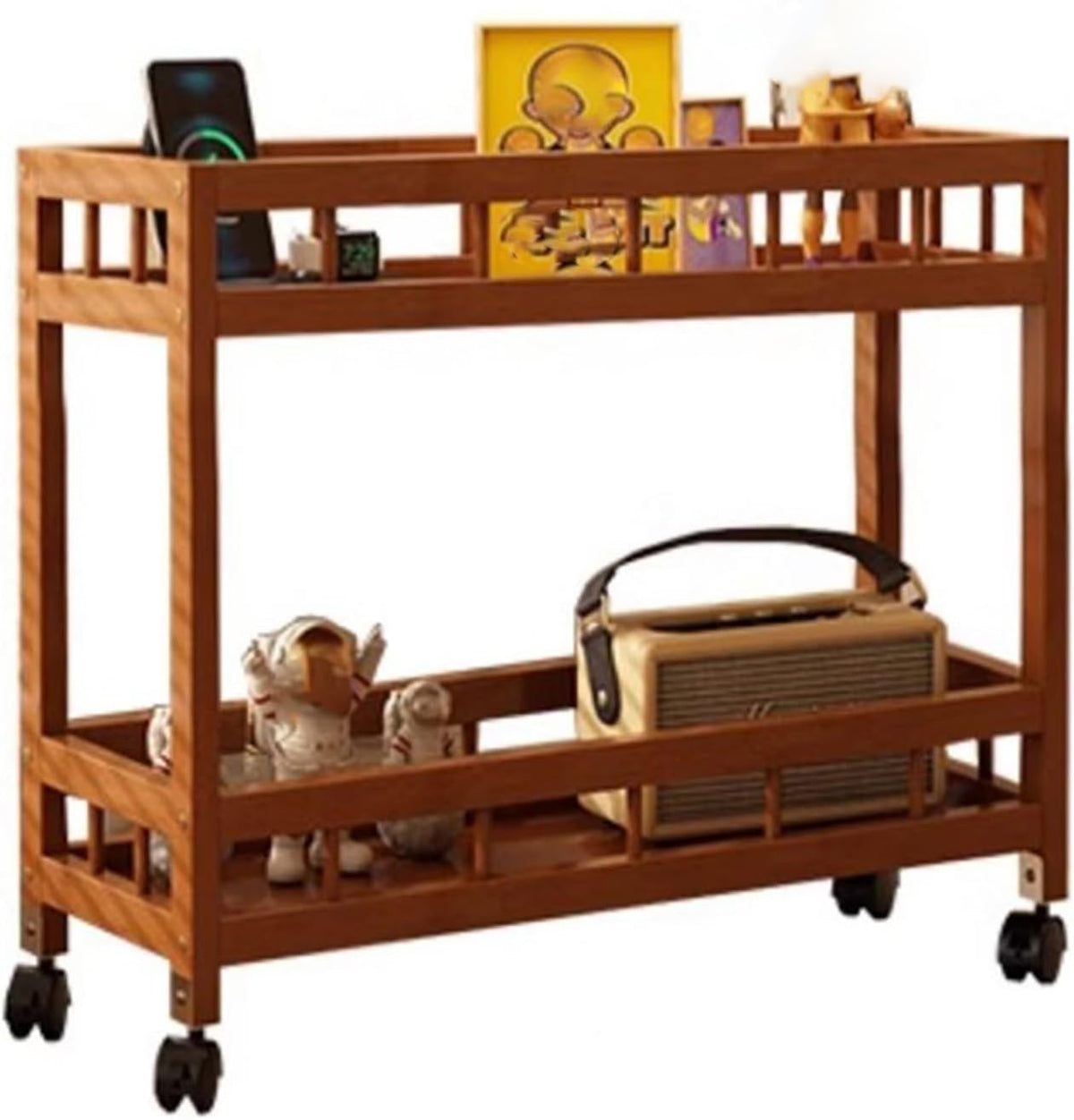 Carrello da cucina, 42 × 18 × 40 cm, bambù, per sala da pranzo e cucina