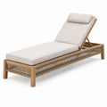 Sdraio in Legno e Rattan con Tessuto Poliestere Crema