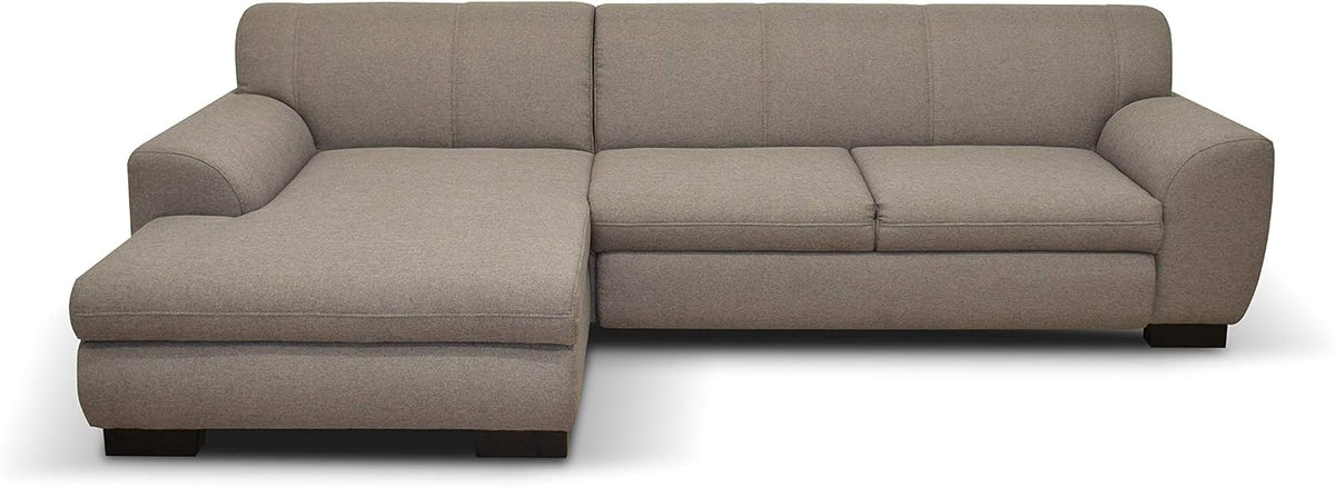 Divano angolare DOMO. collection, 277 × 156 × 78 cm, Marrone, tessuto, per soggiorno