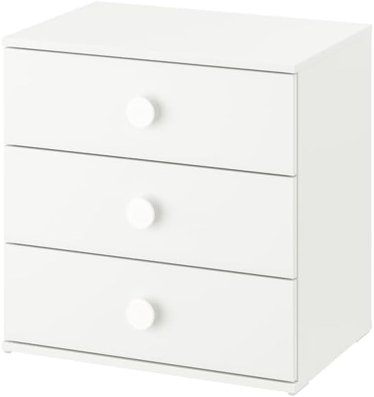 Cassettiera Protuning, 60 × 40 × 60 cm, Bianco, 3 cassetti