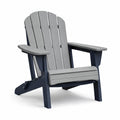 Sedia Adirondack da Giardino in Plastica Riciclata Grigio e Blu 80x75x90 cm