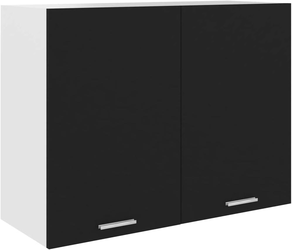Mobile a muro vidaXL, 80 × 31 × 60 cm, legno, Nero
