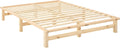 Struttura letto Homestyle4u, 140 × 200 cm, Naturale, con rete a doghe, legno, per camera da letto