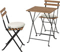 Tavolo Protuning, 2 sedie, legno, tessuto, Beige, idrorepellente, per giardino e terrazzo