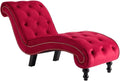 Lettino prendisole, Rosso, 145 × 52 × 77 cm, velluto, per giardino e terrazzo