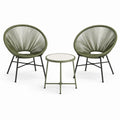 Set da giardino in metallo e corda con tavolo rotondo
