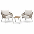 Set giardino 3 pezzi in alluminio e corda poliestere beige