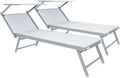 Lettino prendisole Arreditaly, Bianco, 182 × 60 × 38 cm, alluminio, pieghevole, per giardino e terrazzo