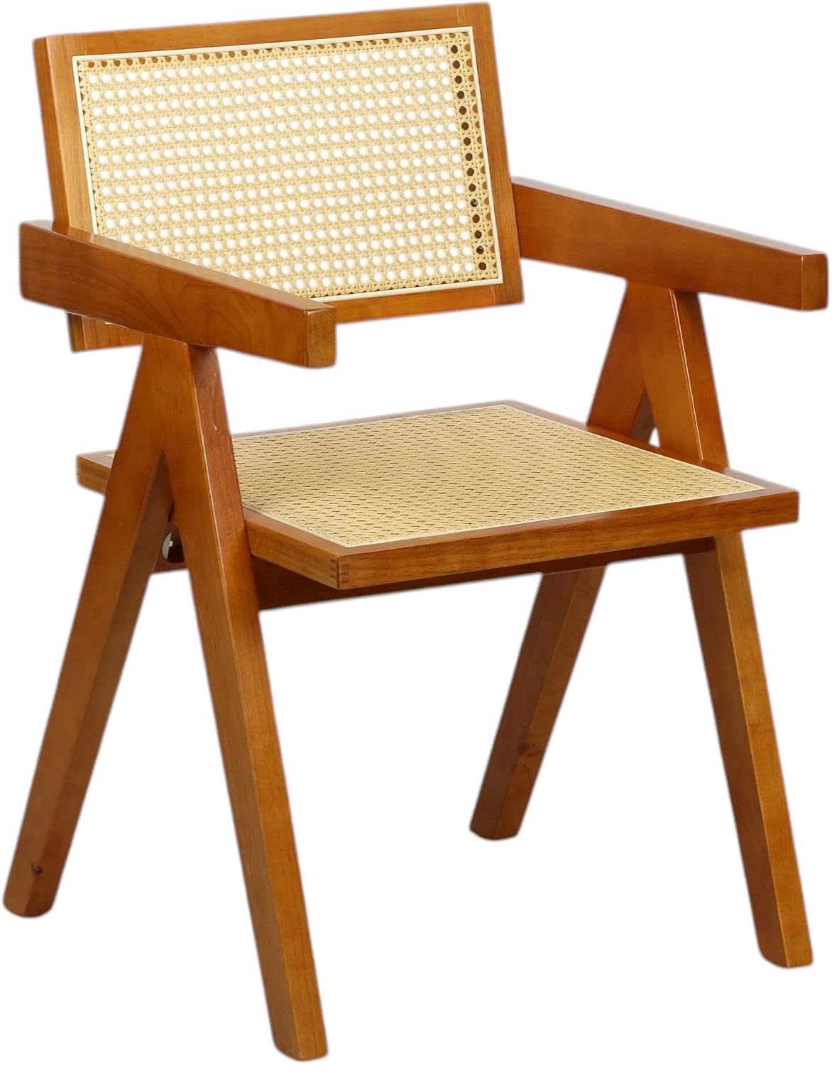 Totò Piccinni Sedia, Noce, legno, rattan, con braccioli