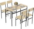 Set da pranzo HOMCOM, 5 pezzi, legno, Nero, per sala da pranzo e cucina