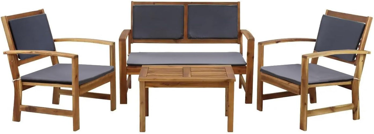 Set di mobili da giardino Brigros, Antracite, 70 × 45 × 40 cm, 62 × 67 × 80 cm, legno, tessuto, per giardino e terrazzo