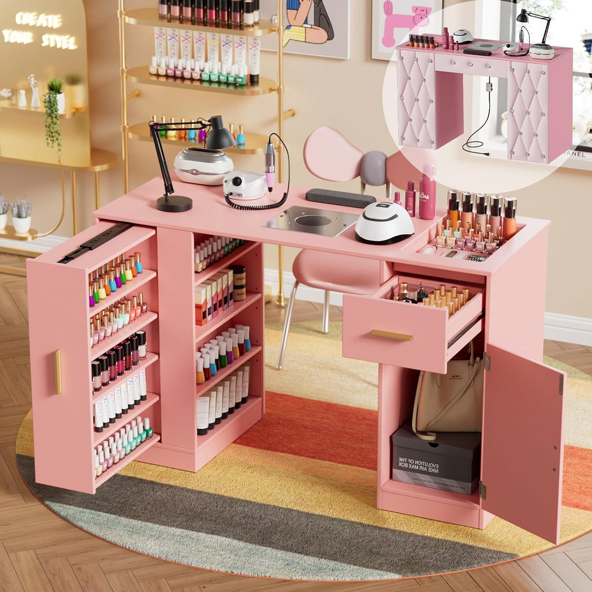 Tavolo MSFE, 108 × 45 × 77 cm, Rosa, legno