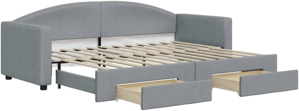 Divano letto vidaXL, 80 × 200cm, tessuto, Grigio chiaro, con funzione letto, per soggiorno