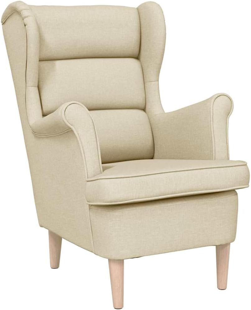 Poltrona vidaXL, 74 × 84 × 100 cm, tessuto, Crema, per soggiorno