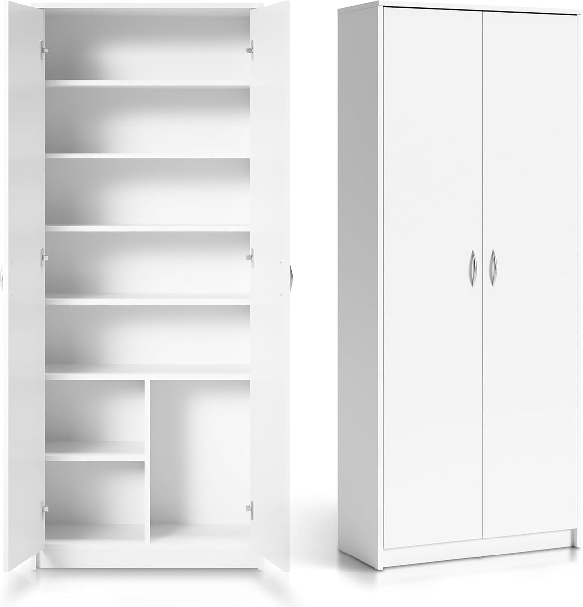 Armadio Home Collective, 74 × 180 cm, Bianco, legno, per ufficio