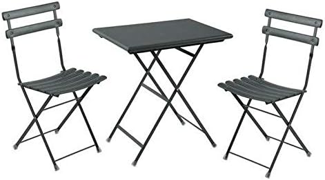 DVZV Set da pranzo, 2 sedie, 70X50CM, acciaio, per giardino e terrazzo