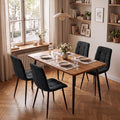 Set di sedie da pranzo ANVOFONG, 4 sedie, Nero, lino, tessuto
