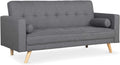 Divano Menzzo, trasformabile, 186 × 75 × 89 cm, Grigio scuro, tessuto, per soggiorno