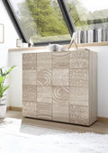 Credenza Web Convenienza, 2 ante, 121 × 111 × 42 cm, legno massello, Rovere, per soggiorno e sala da pranzo