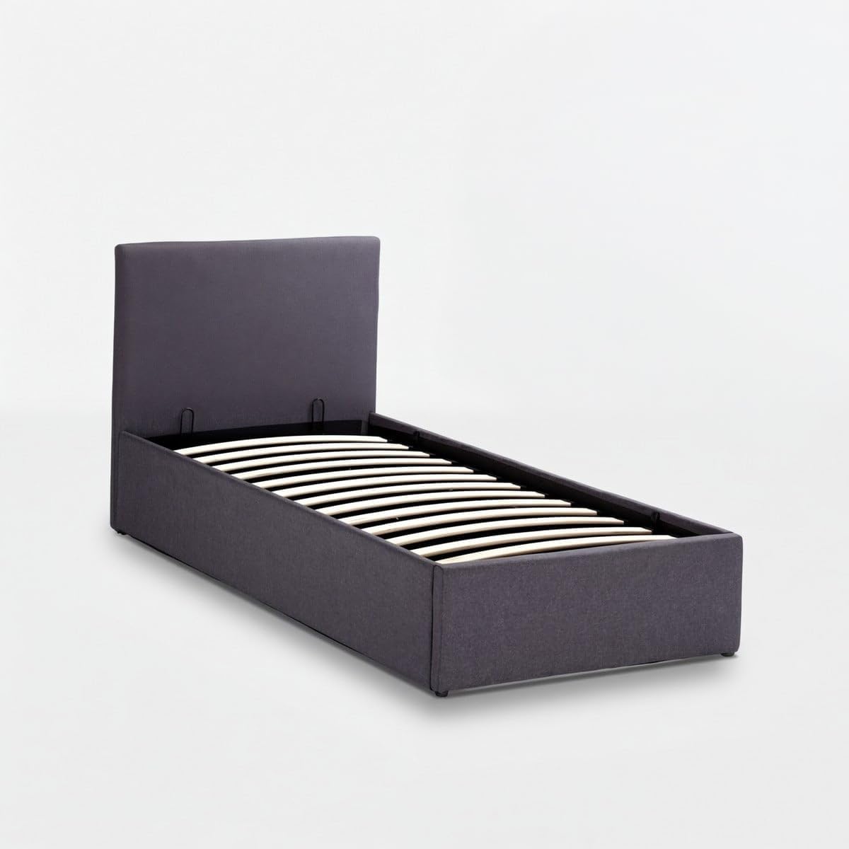 Letto Produce Shop, singolo, Grigio, 80 × 190 cm, legno, per camera da letto