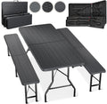 Blumtal Set da pranzo, 28 × 43cm, 180 × 74 × 74cm, Antracite, rattan, pieghevole, per sala da pranzo e cucina