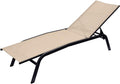 Lettino prendisole Yellowshop, reclinabile, 40 × 20 × 1,00mm, Beige, acciaio, textilene, per giardino e terrazzo
