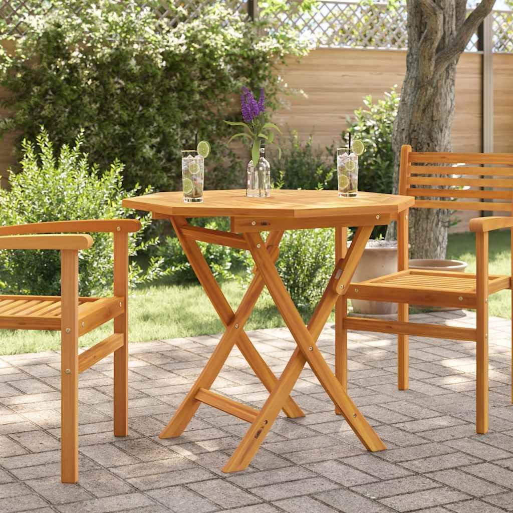 Tavolo da pranzo da giardino FUDUGEHMIOFWFJJ, pieghevole, 85 × 85 × 76cm, Teak/Naturale, legno massello, per giardino e terrazzo