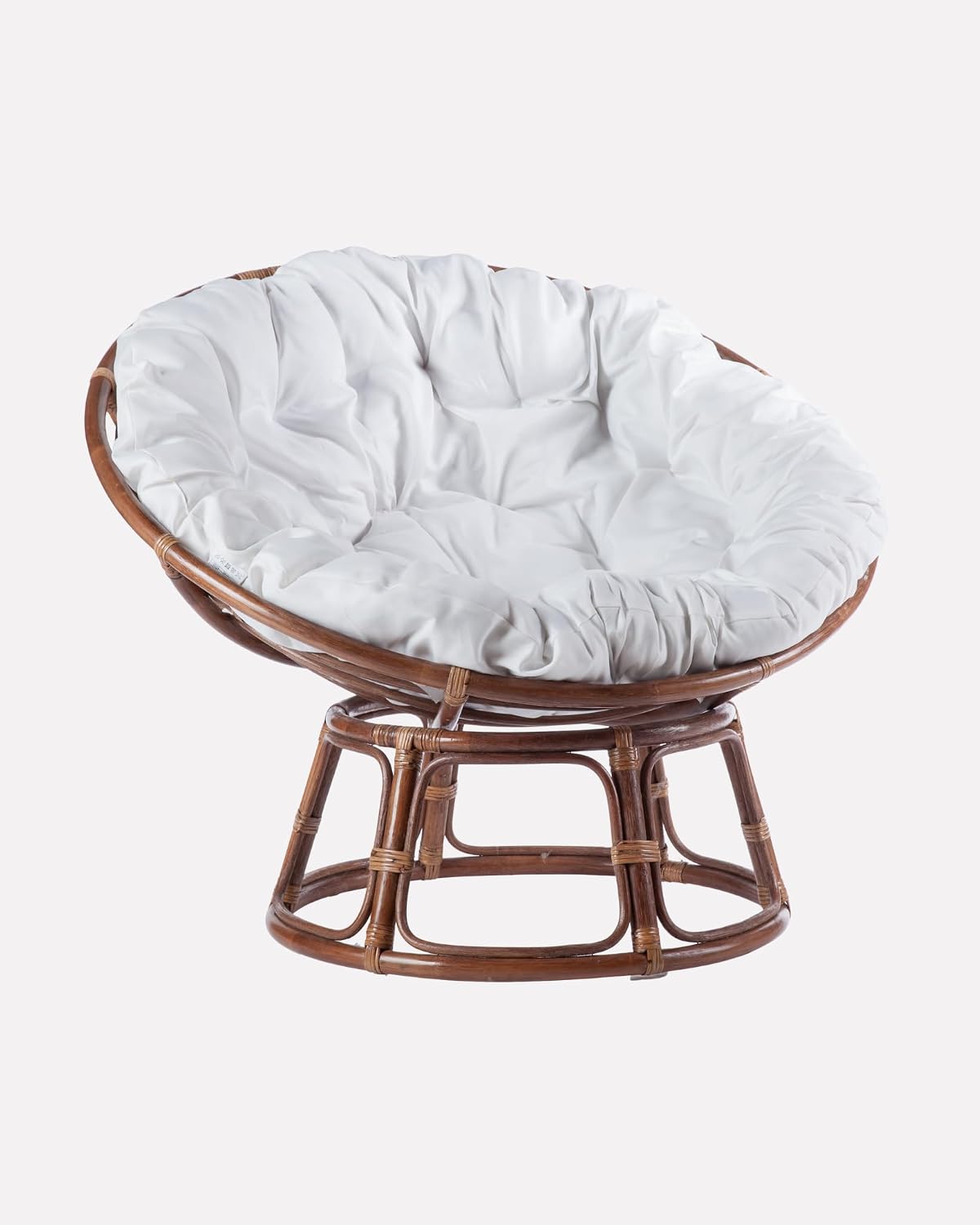 Poltrona DiKasa, 110 cm, Noce, con cuscino, rattan, per giardino e terrazzo