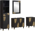 Set di mobili da bagno vidaXL, 62 × 33 × 58 cm, 38 × 33,5 × 160 cm, legno, Nero, per bagno