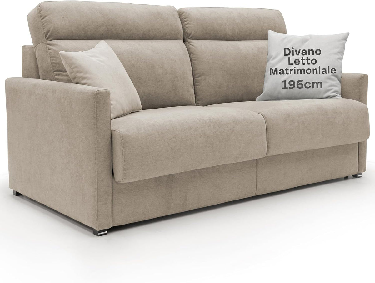Divani.Store Divano letto, matrimoniale, 160 × 197 cm, tessuto, per soggiorno