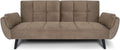 Divano letto SAMIRA, Ambra, 108 × 178 cm, Marrone, 3 posti, legno, velluto, per soggiorno