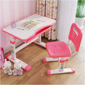 Set scrivania e sedia per bambini AIZYR, con sedia, MDF, acciaio, Rosa, regolabile