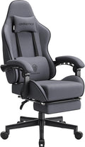 Sedia gaming Dowinx, Nero, tessuto, ergonomica, con cuscino, regolabile, con poggiapiedi, per ufficio