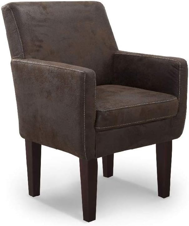 Poltrona Cavadore, Marrone, 66 × 96 × 71 cm, pelle, imbottito, per sala da pranzo e cucina