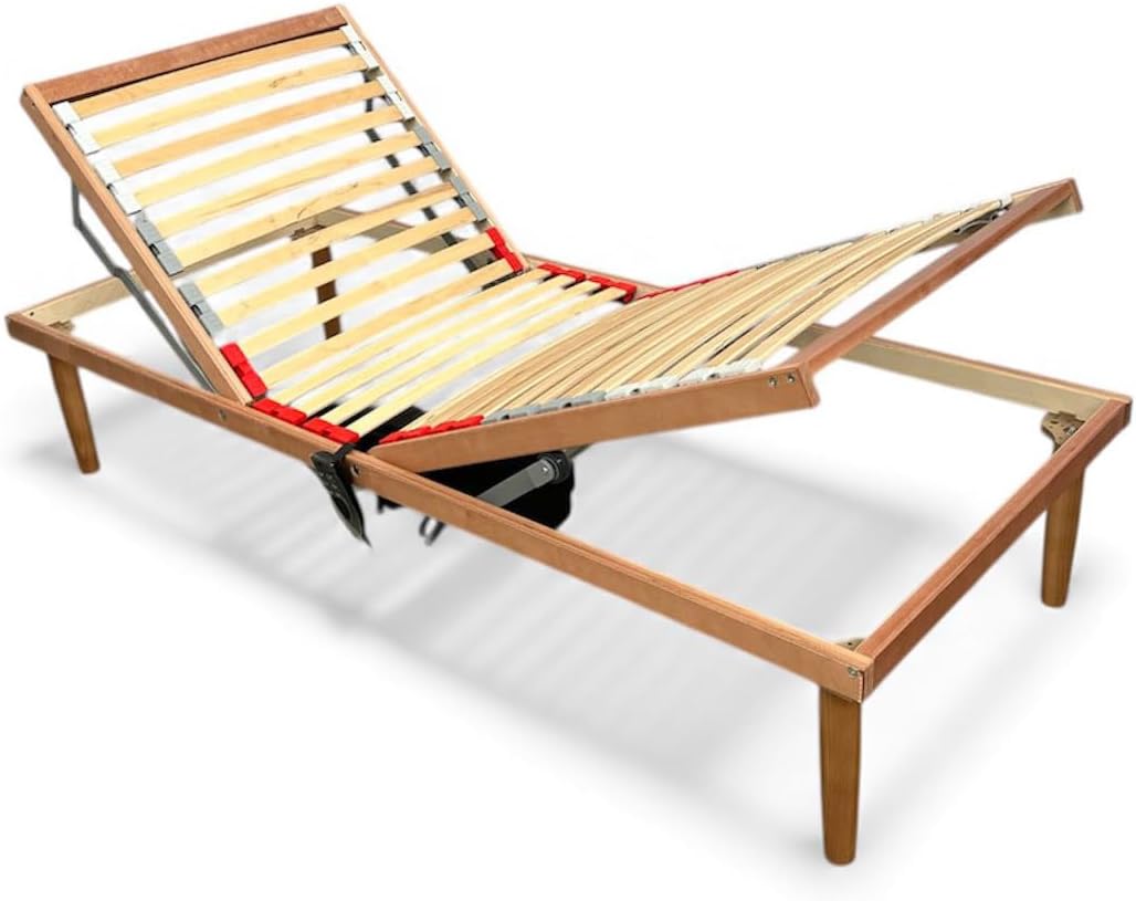 Rete a doghe Comprarredo, 80 × 190 cm, 26 doghe, elettrico, legno massello, con pediera, per camera da letto
