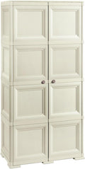 Armadio PALUPLUS, 79 × 43 × 164 cm, 2 ante, 4 scomparti, Beige, legno, plastica, portascope