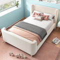 Letto Huayz, singolo, 90 × 200 cm, legno, velluto, Beige, con rete a doghe, imbottito, per camera da letto